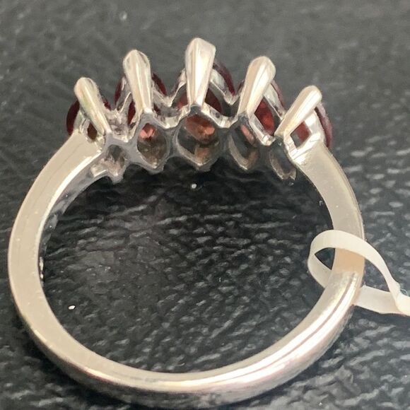 Karis Garnet Ring Size 7 – 5 Marquise Stones, January Birthstone Gift - Picture 6 of 11
